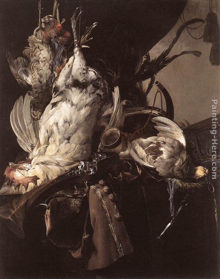 Willem van Aelst Still-Life of Dead Birds and Hunting Weapons